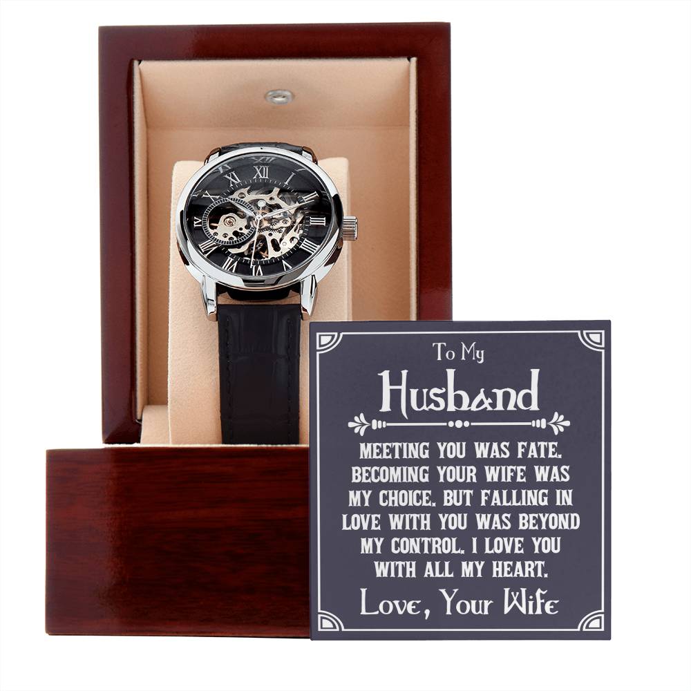 To My Husband, Meeting You Was Fate Openwork Watch
