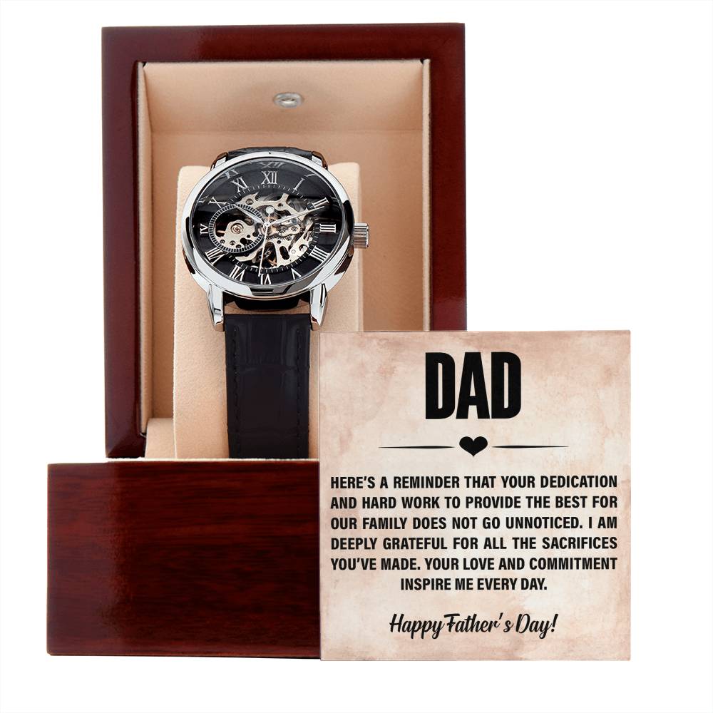 Dad Your Dedication & Hard Work Inspire Me Openwork Watch