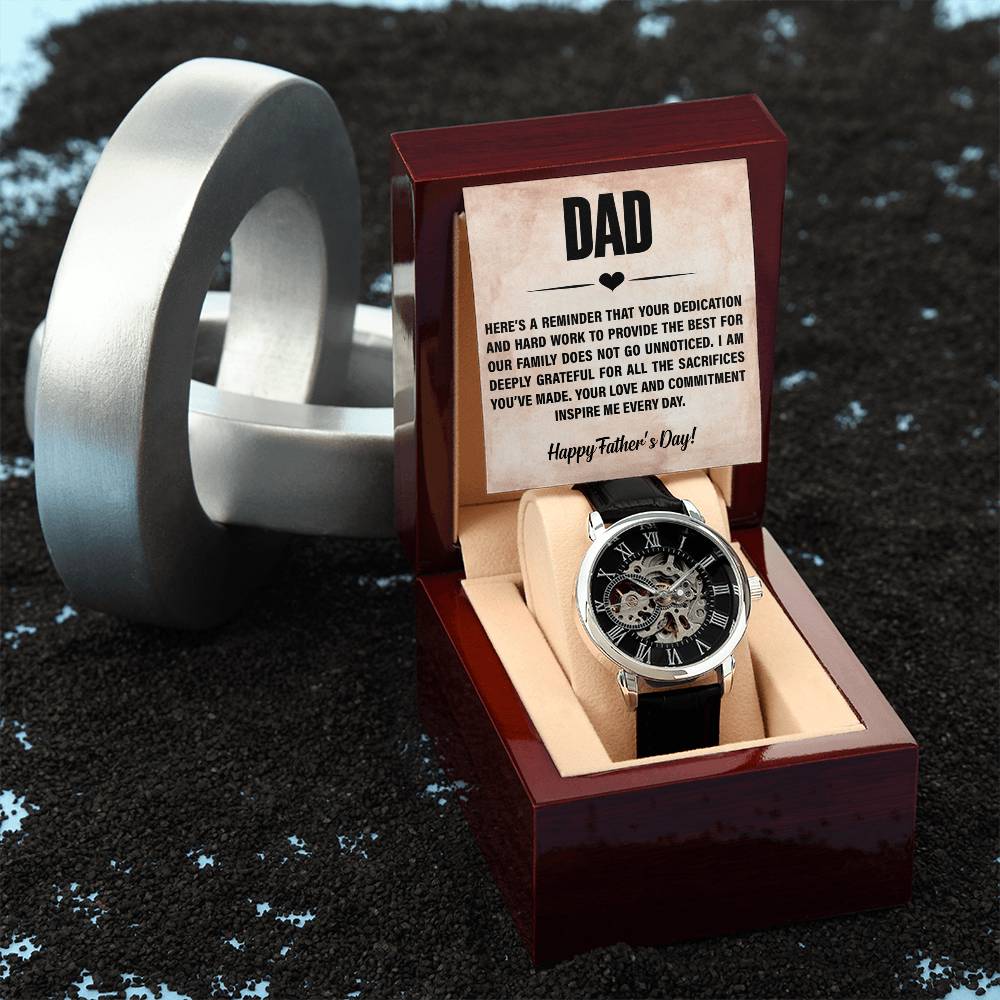Dad Your Dedication & Hard Work Inspire Me Openwork Watch