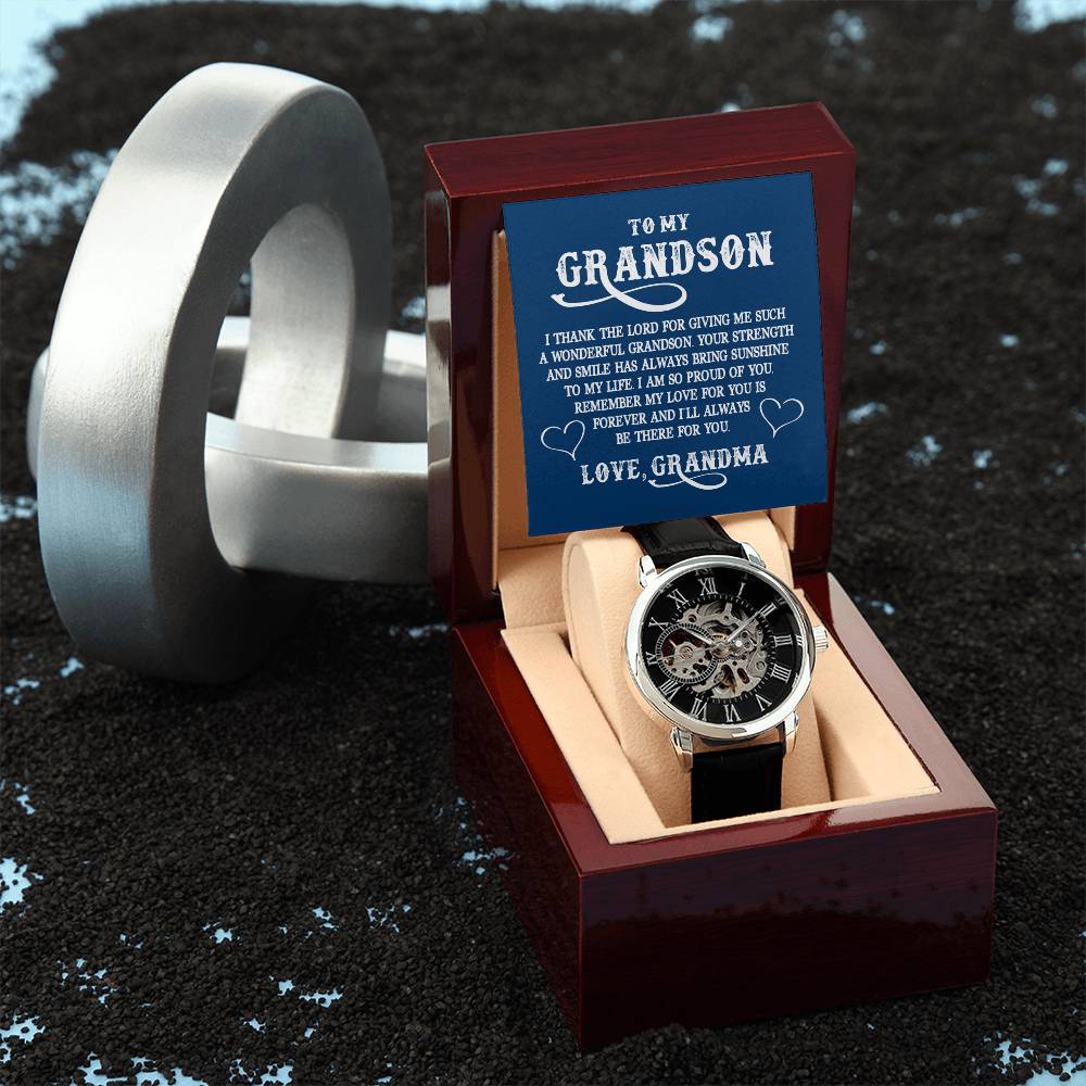 To My Grandson, Believe in Yourself Openwork Watch