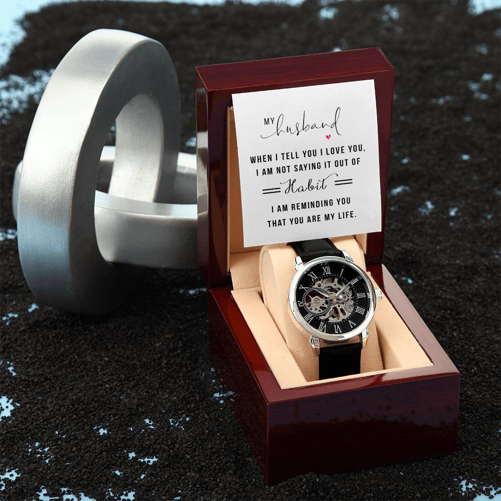 To My Husband, You Are My Life Openwork Watch