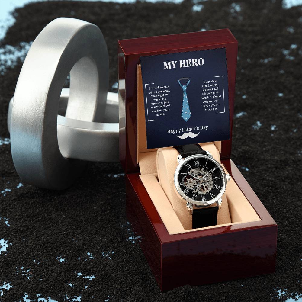 Dad, My Hero Happy Father’s Day Openwork Watch
