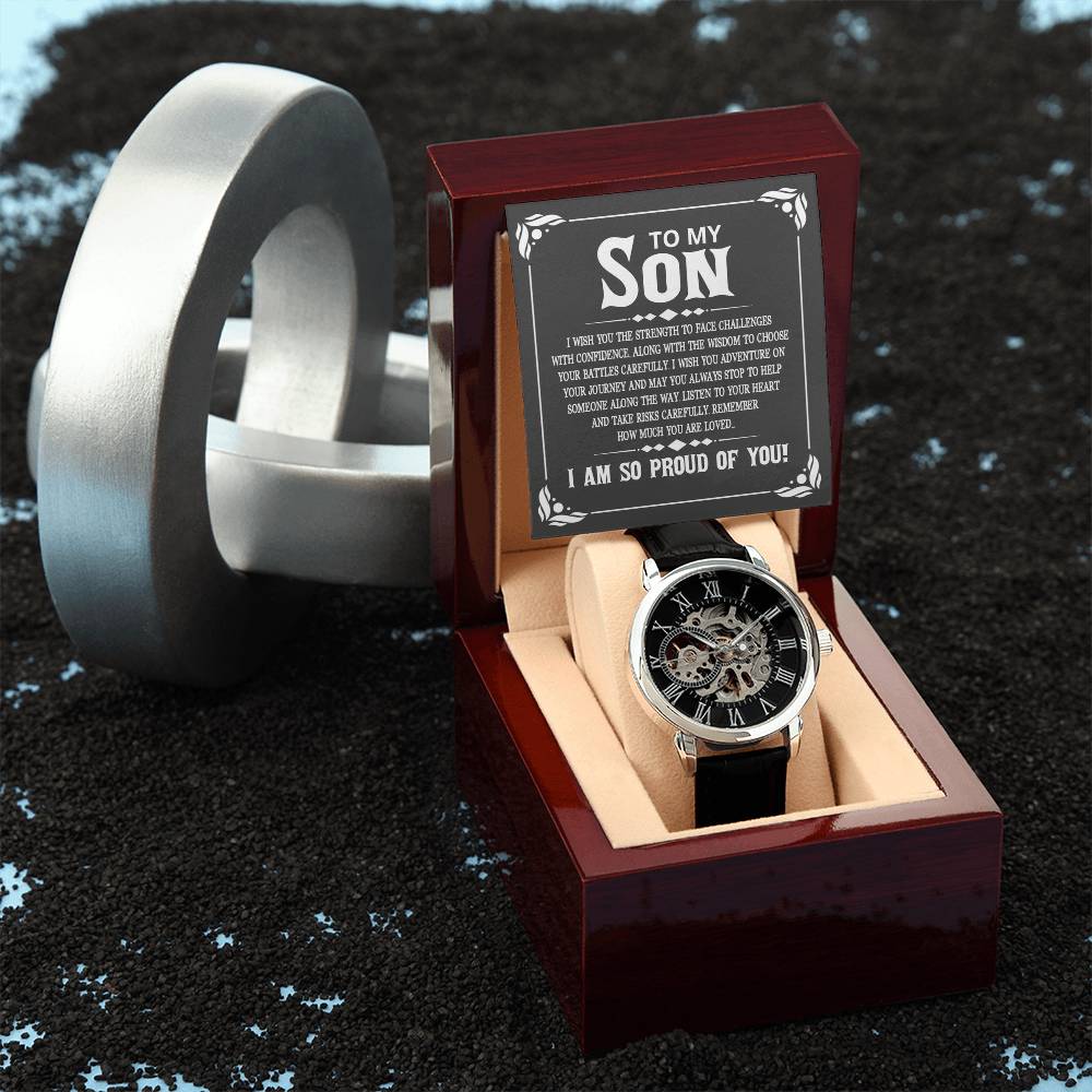 To My Son, I Am So Proud of You Openwork Watch