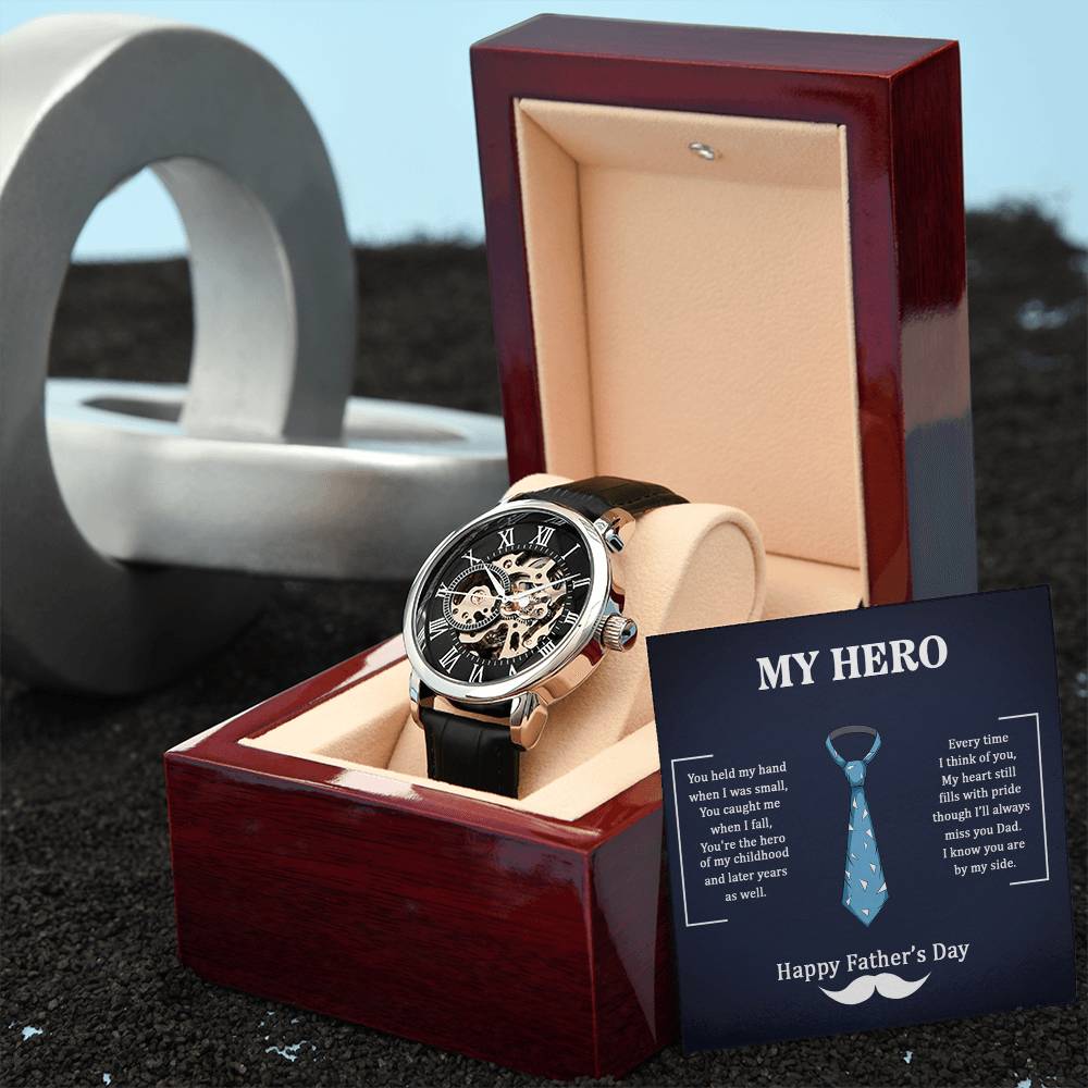 Dad, My Hero Happy Father’s Day Openwork Watch