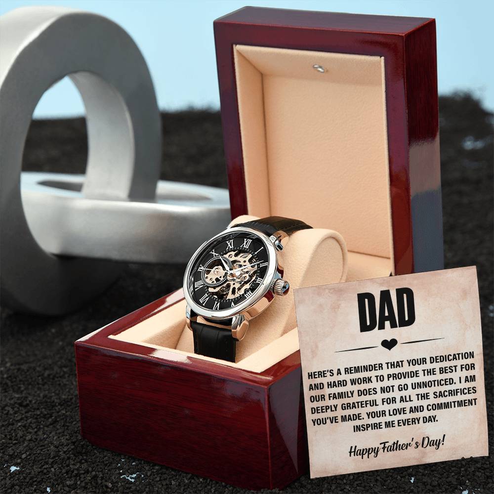 Dad Your Dedication & Hard Work Inspire Me Openwork Watch