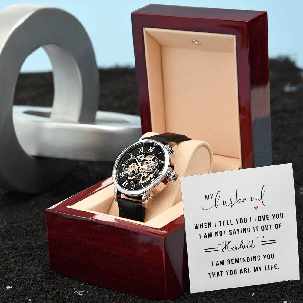 To My Husband, You Are My Life Openwork Watch