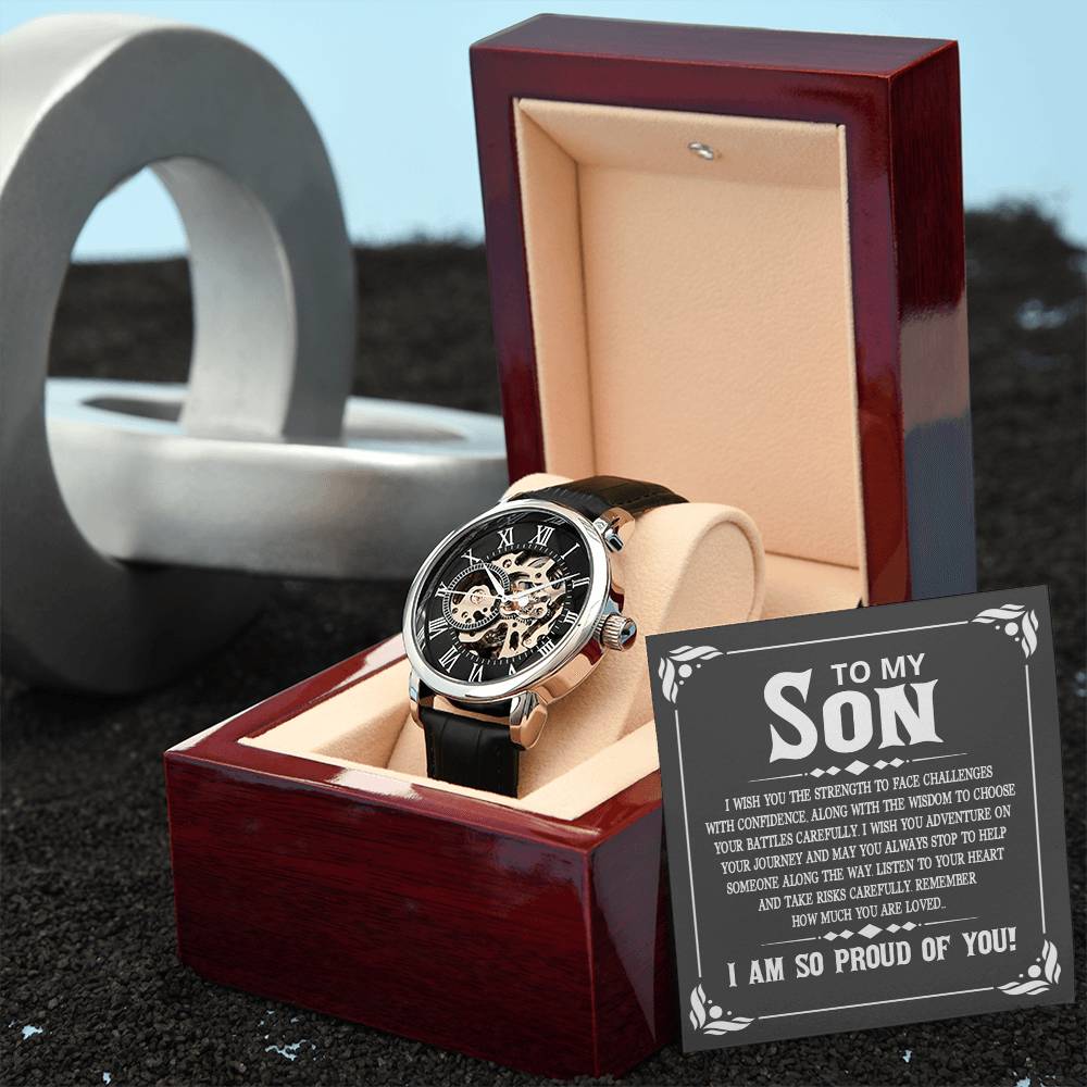 To My Son, I Am So Proud of You Openwork Watch