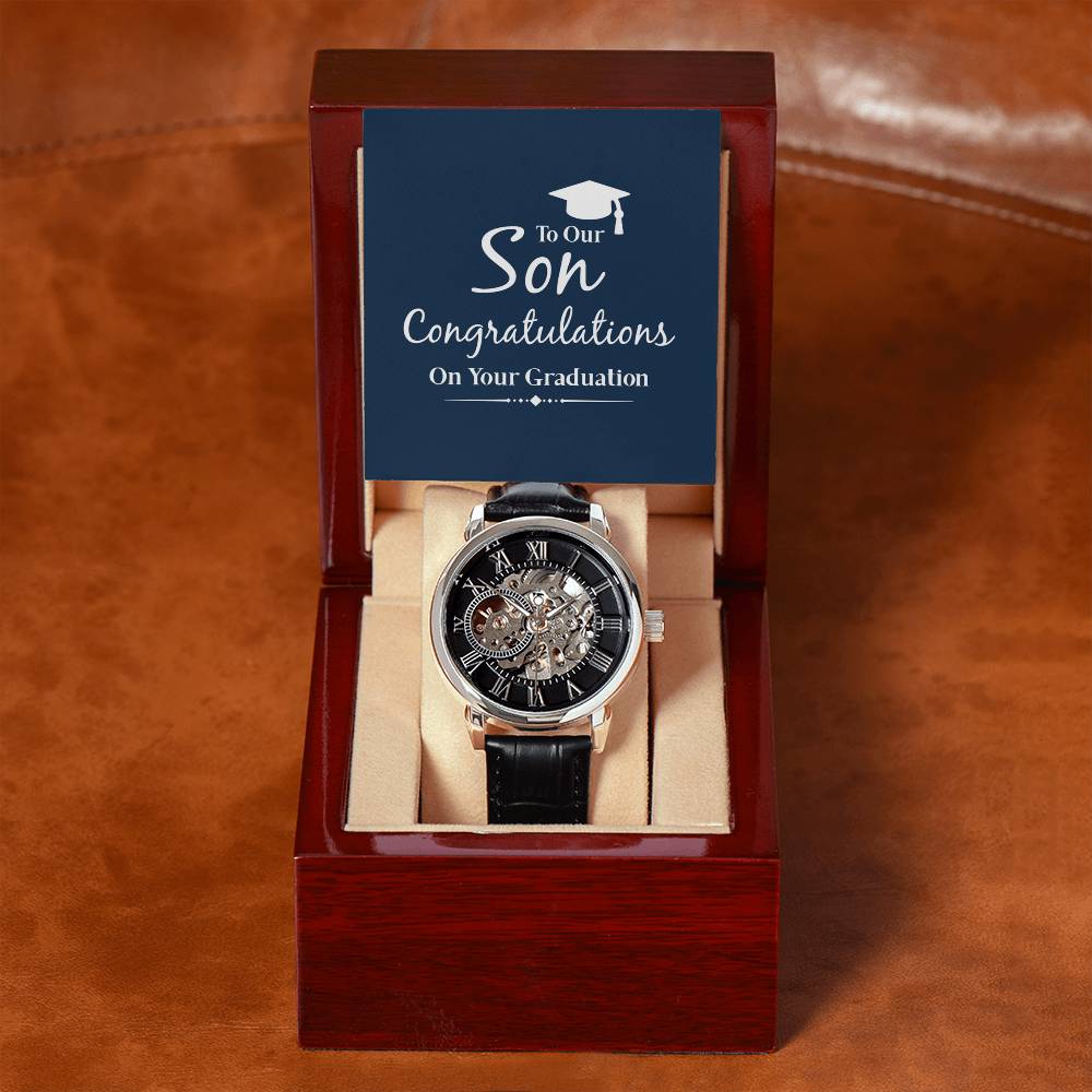 To My Son, Congratulations on Your Graduation Openwork Watch