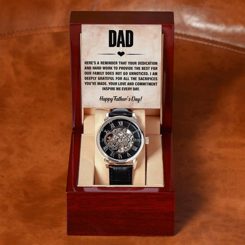 Dad Your Dedication & Hard Work Inspire Me Openwork Watch