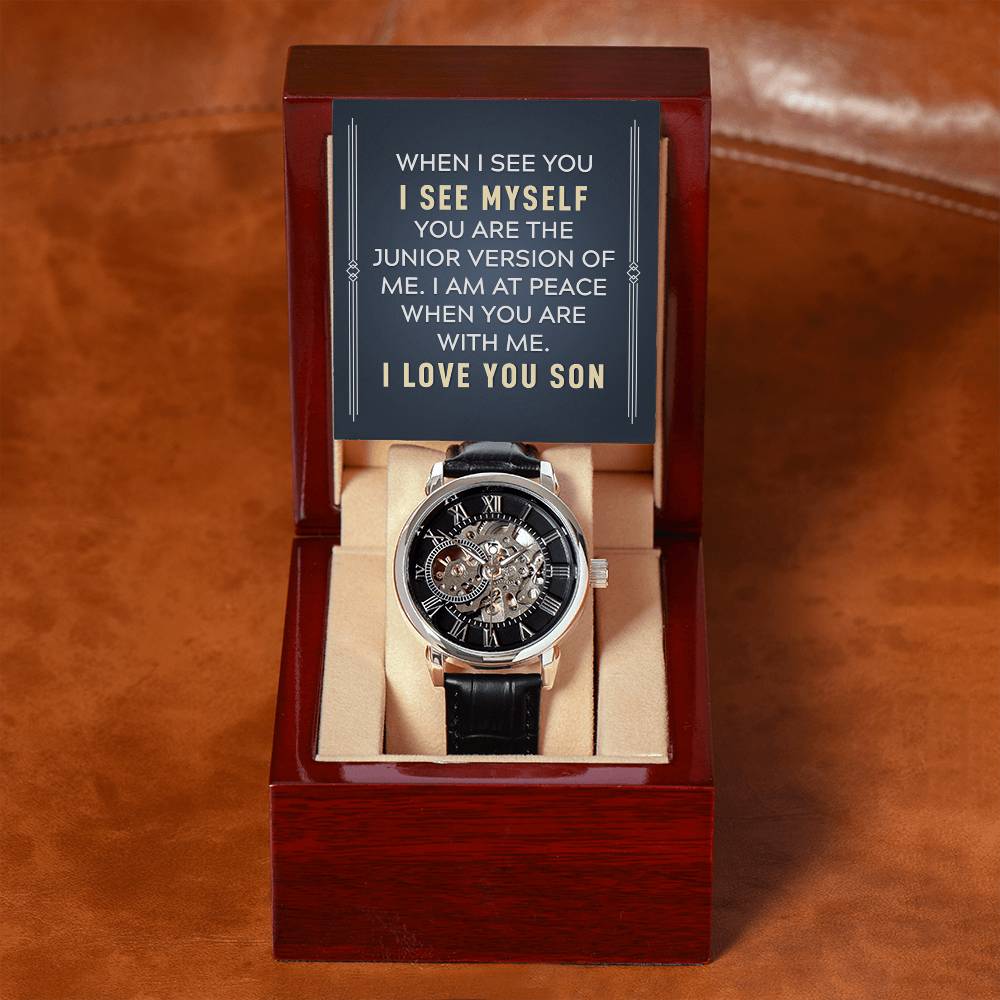 To My Son, When I See You I See Myself Openwork Watch