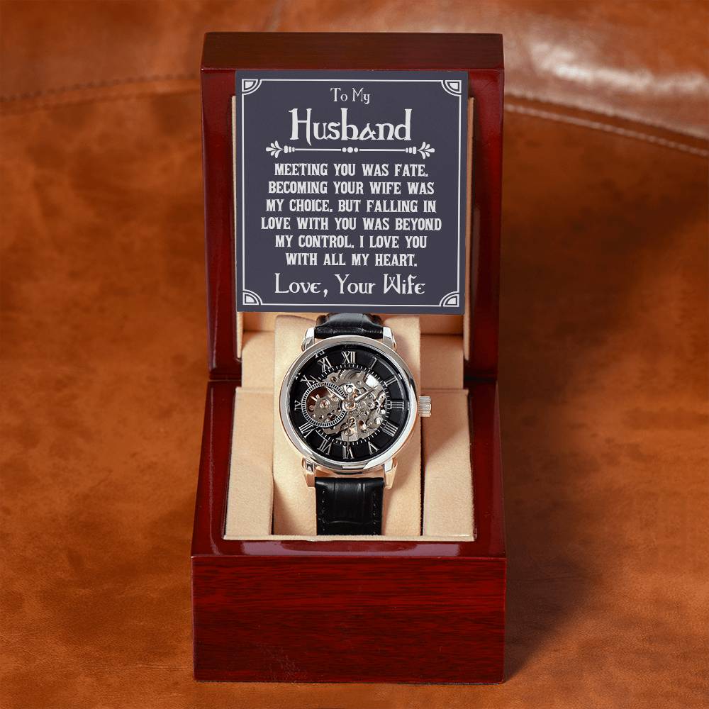 To My Husband, Meeting You Was Fate Openwork Watch