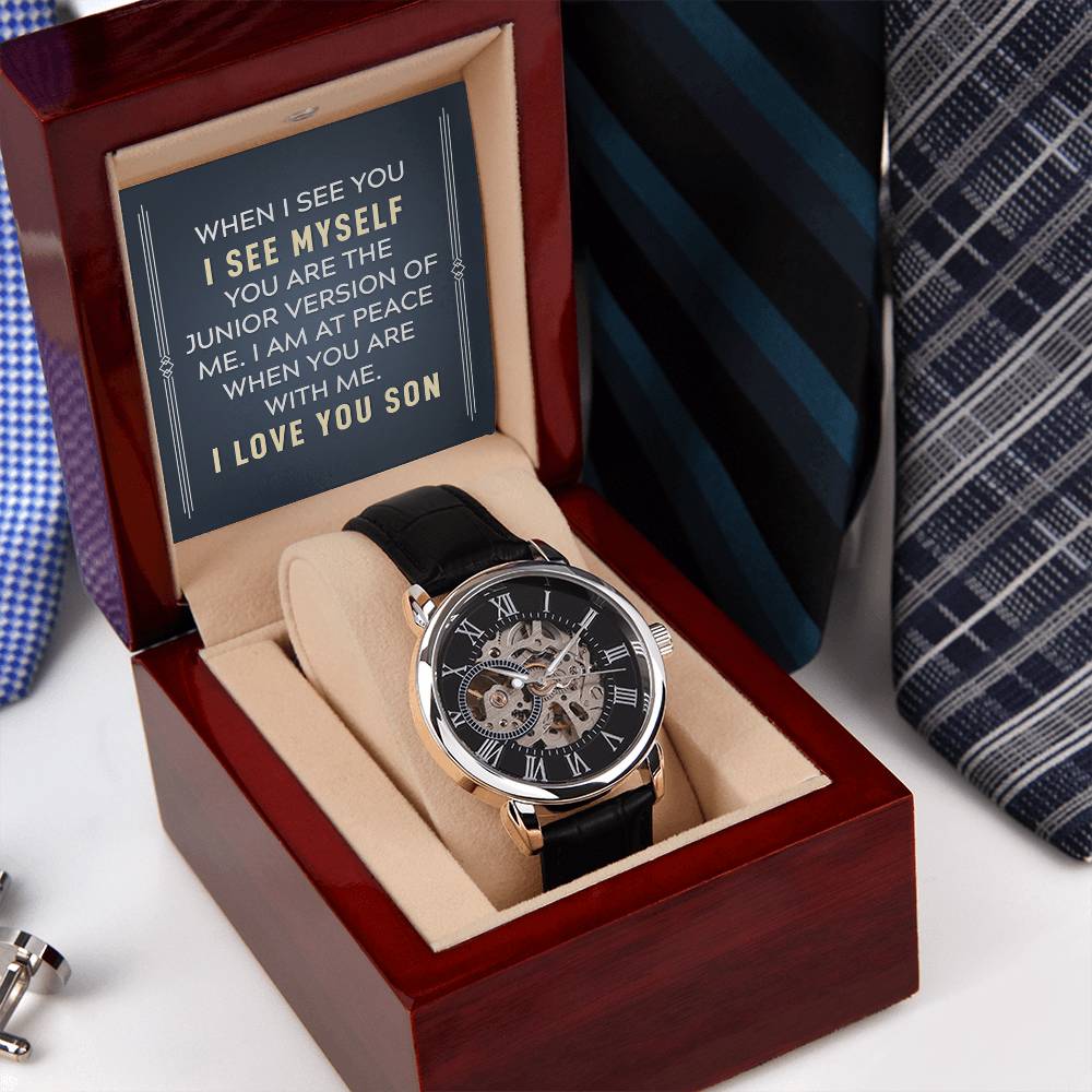To My Son, When I See You I See Myself Openwork Watch