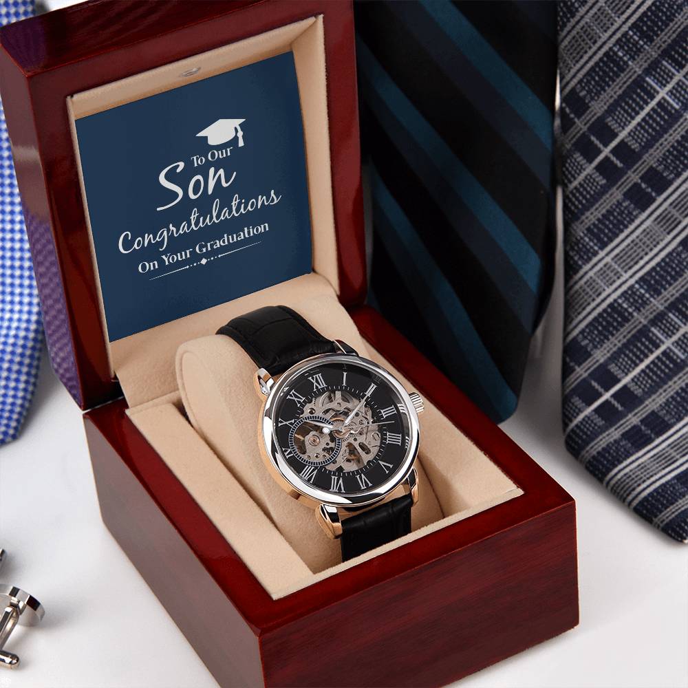 To My Son, Congratulations on Your Graduation Openwork Watch
