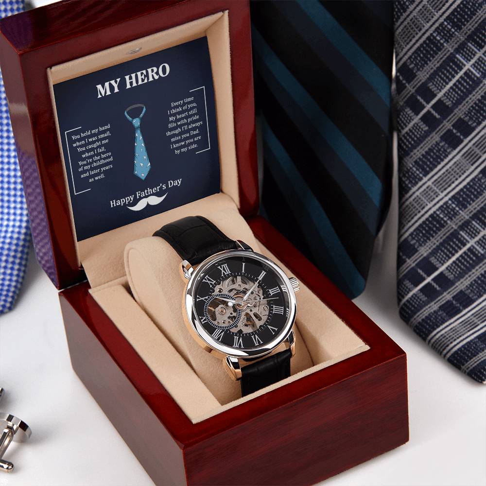 Dad, My Hero Happy Father’s Day Openwork Watch