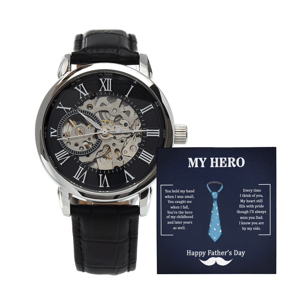 Dad, My Hero Happy Father’s Day Openwork Watch