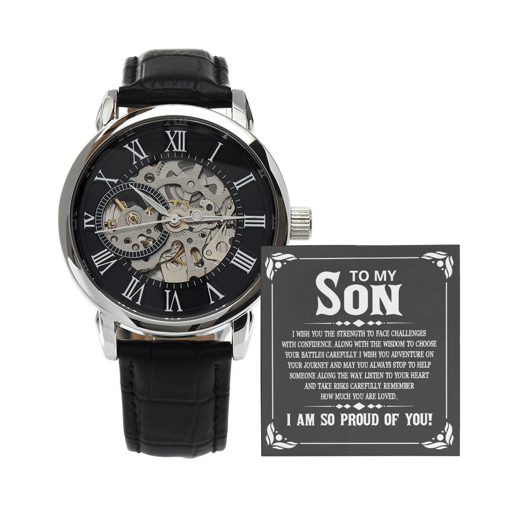 To My Son, I Am So Proud of You Openwork Watch