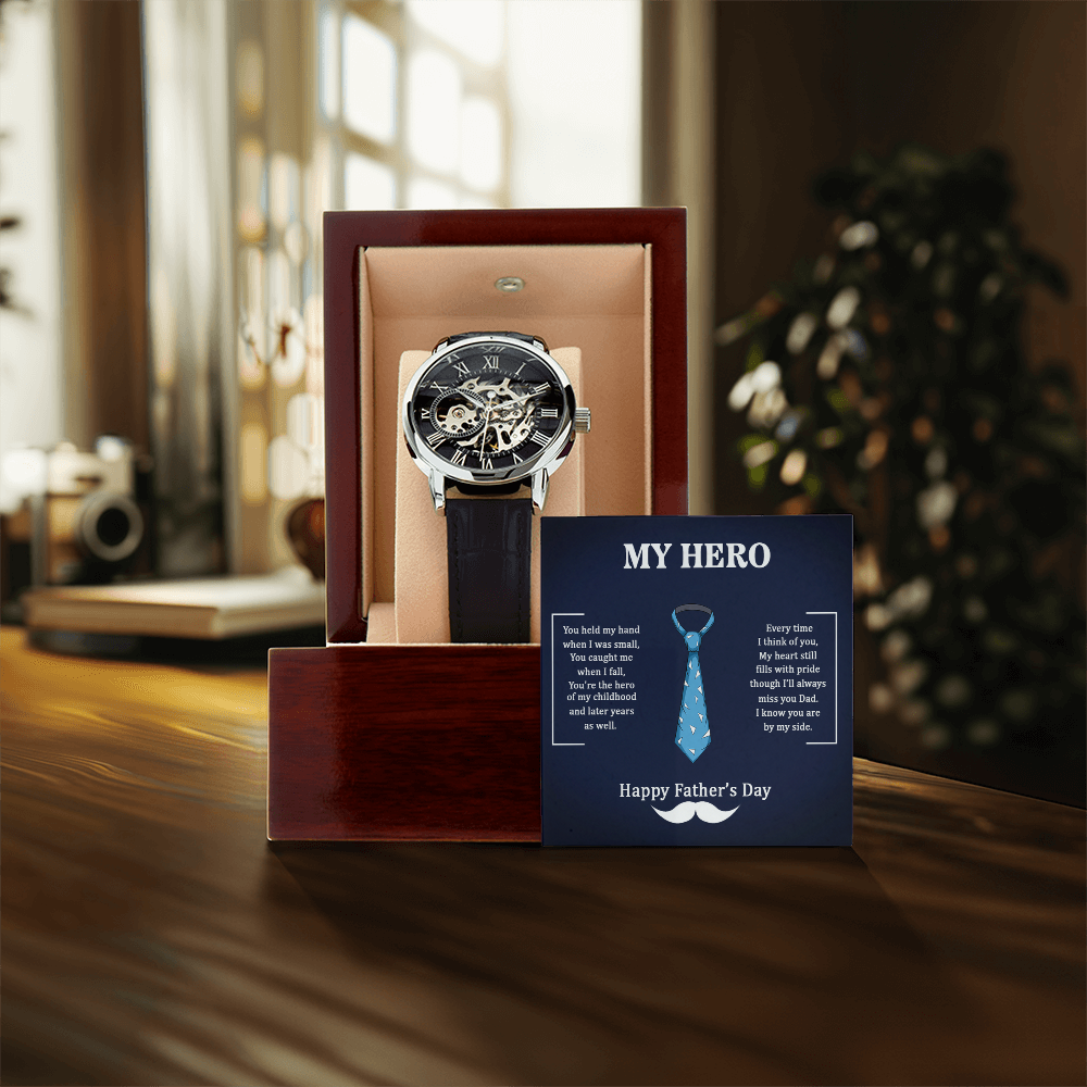 Dad, My Hero Happy Father’s Day Openwork Watch