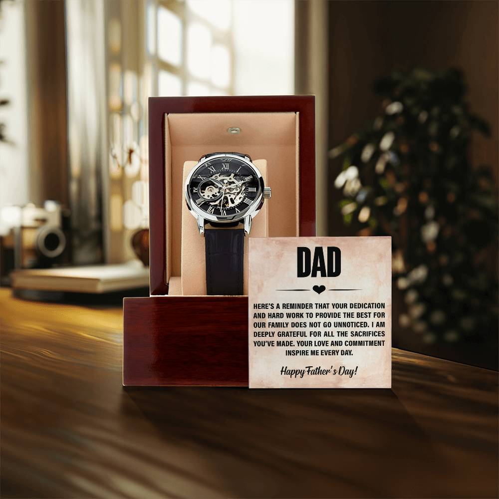 Dad Your Dedication & Hard Work Inspire Me Openwork Watch