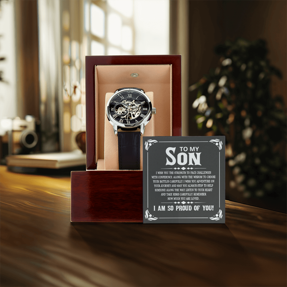 To My Son, I Am So Proud of You Openwork Watch