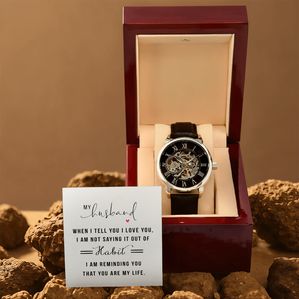 To My Husband, You Are My Life Openwork Watch