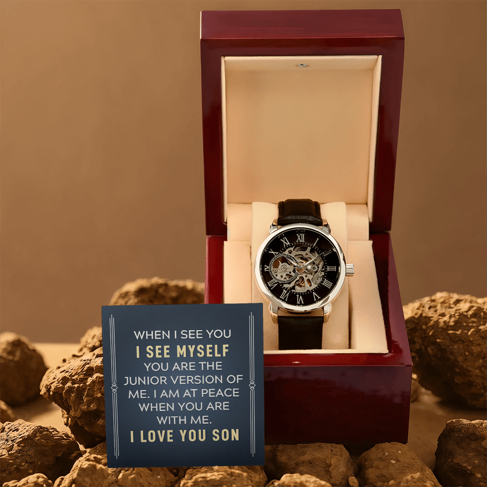 To My Son, When I See You I See Myself Openwork Watch