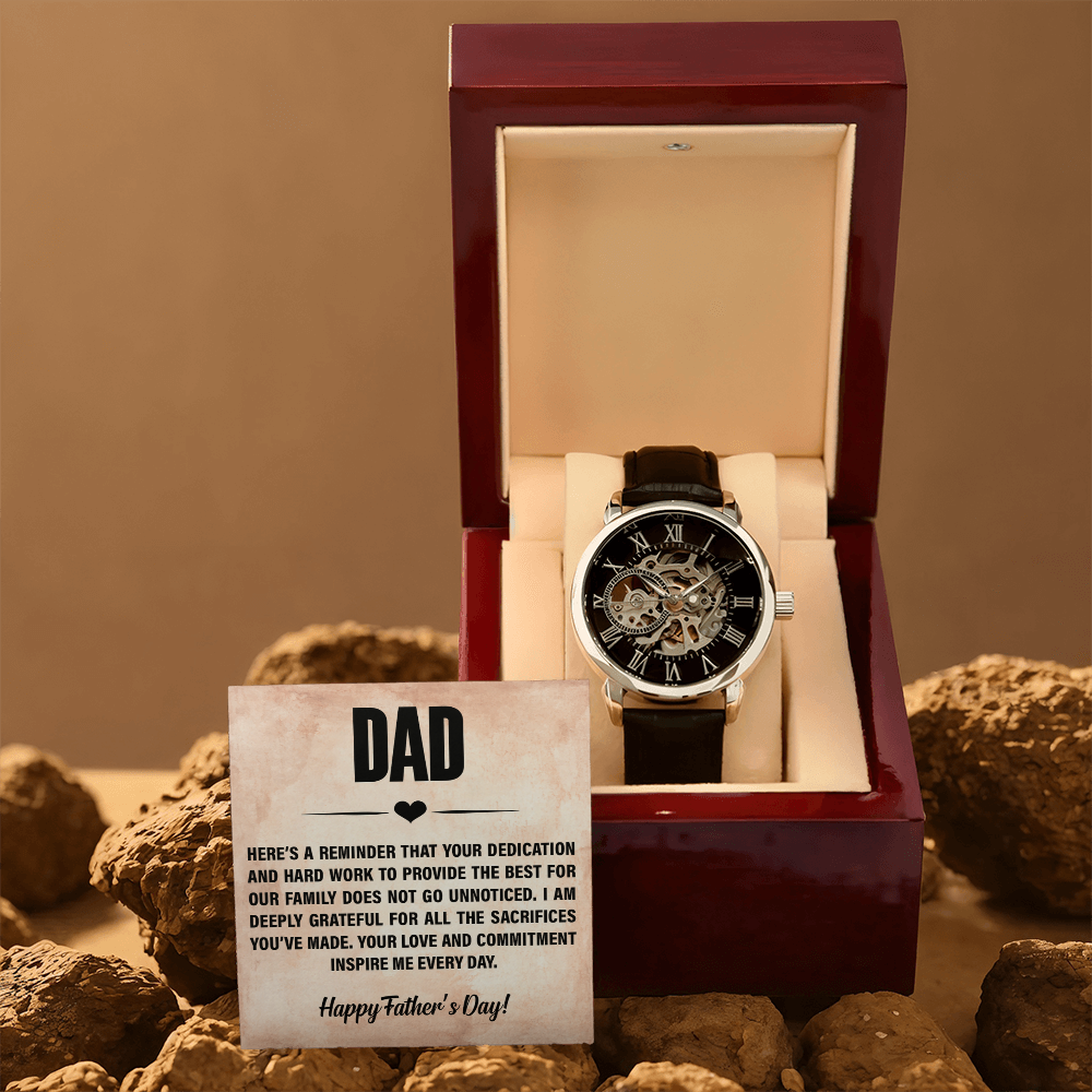 Dad Your Dedication & Hard Work Inspire Me Openwork Watch