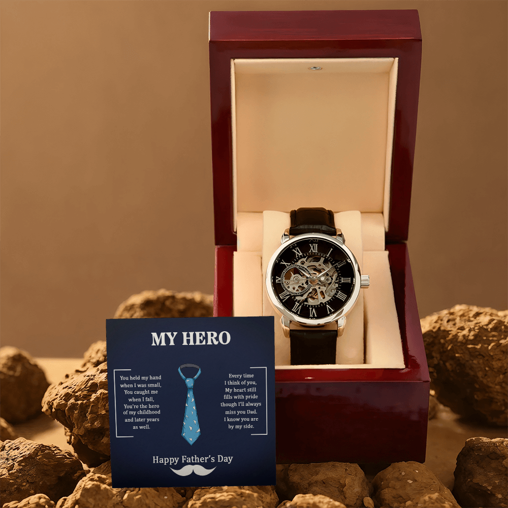 Dad, My Hero Happy Father’s Day Openwork Watch