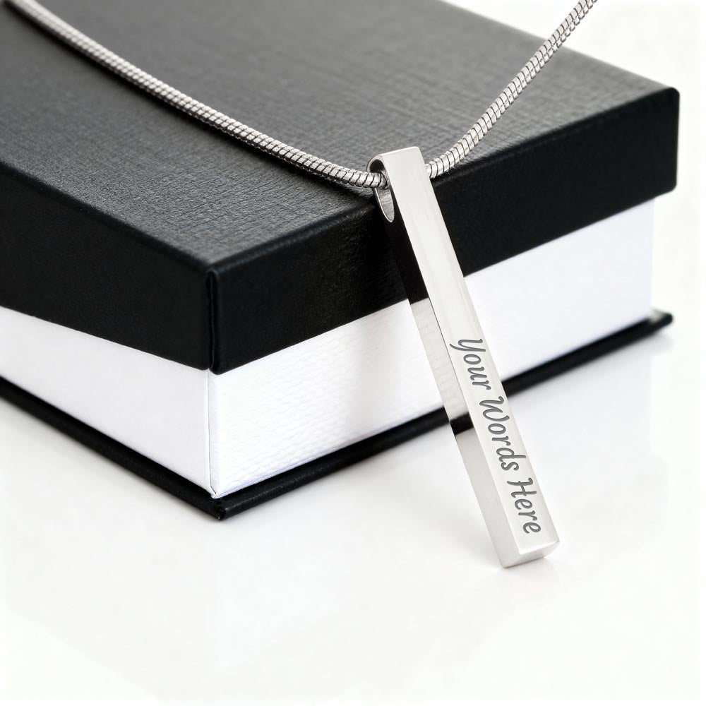 4-Sided Stick Necklace - Engraved
