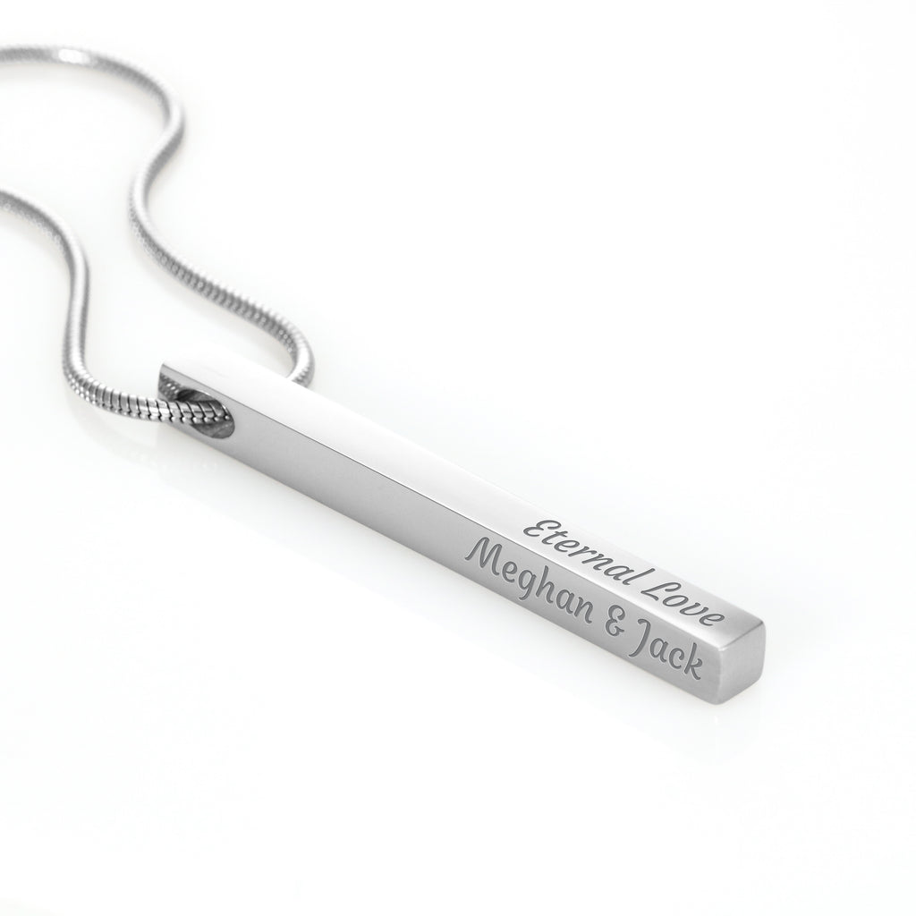 4-Sided Stick Necklace - Engraved