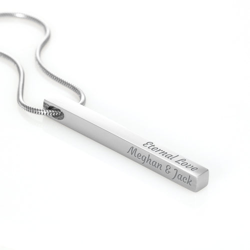 4-Sided Stick Necklace - Engraved