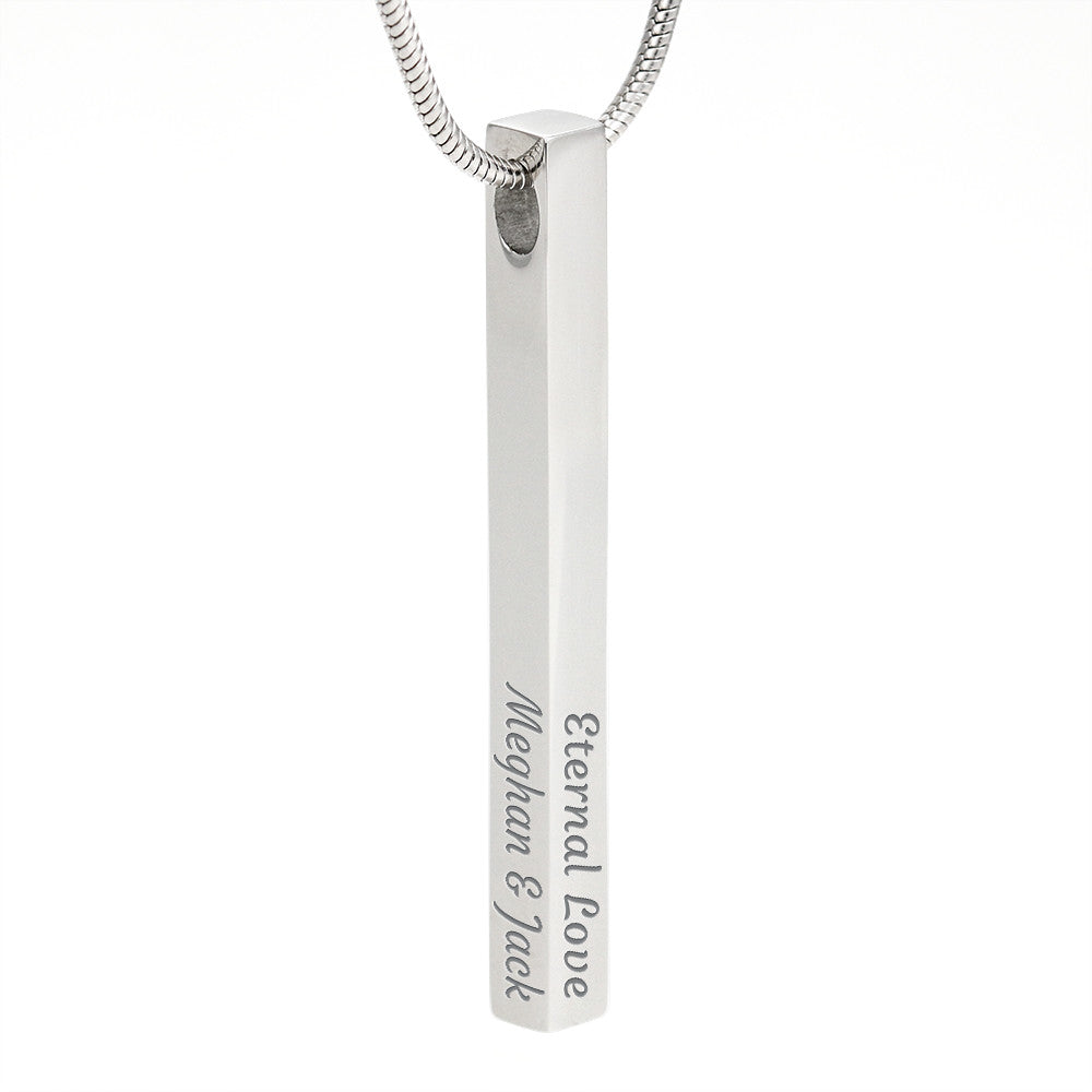 4-Sided Stick Necklace - Engraved