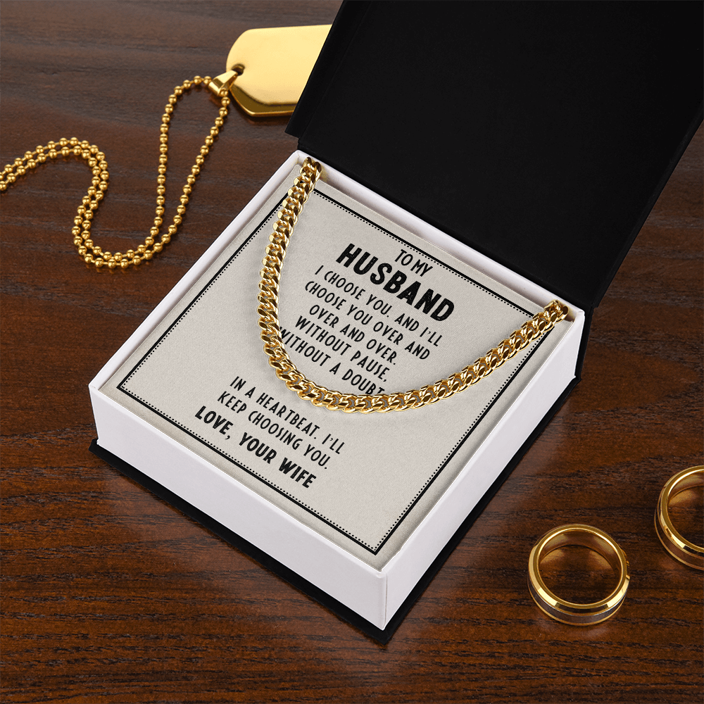 To My Husband Cuban Link Chain