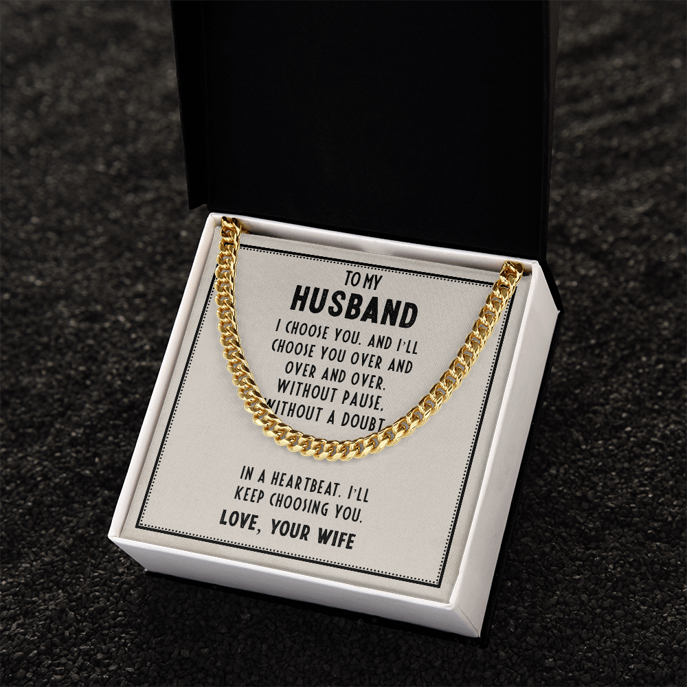 To My Husband Cuban Link Chain