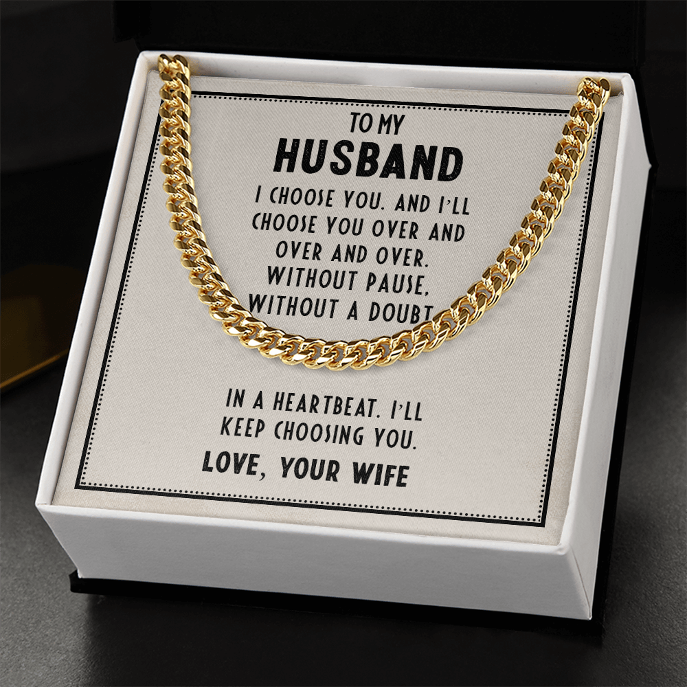 To My Husband Cuban Link Chain