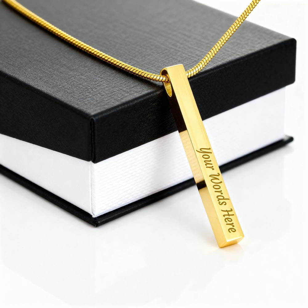 4-Sided Stick Necklace - Engraved
