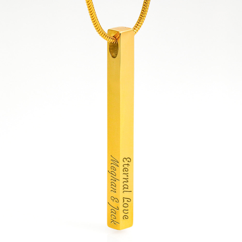 4-Sided Stick Necklace - Engraved
