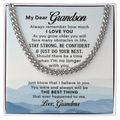 To My Grandson From Grandma Cuban Link Chain - Blue Mountains