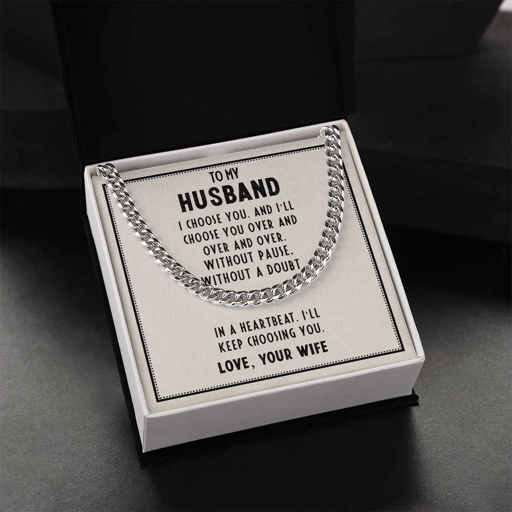 To My Husband Cuban Link Chain