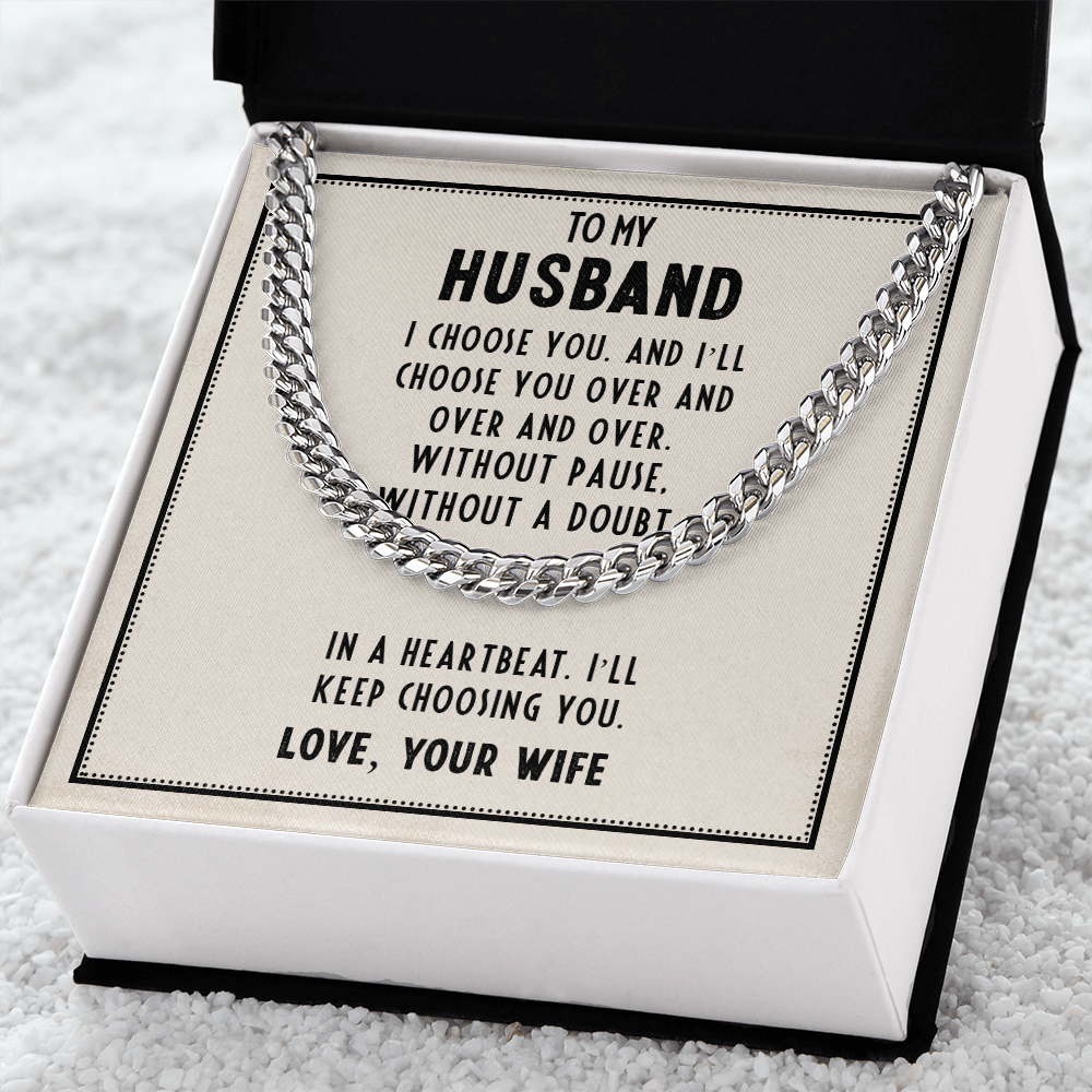 To My Husband Cuban Link Chain