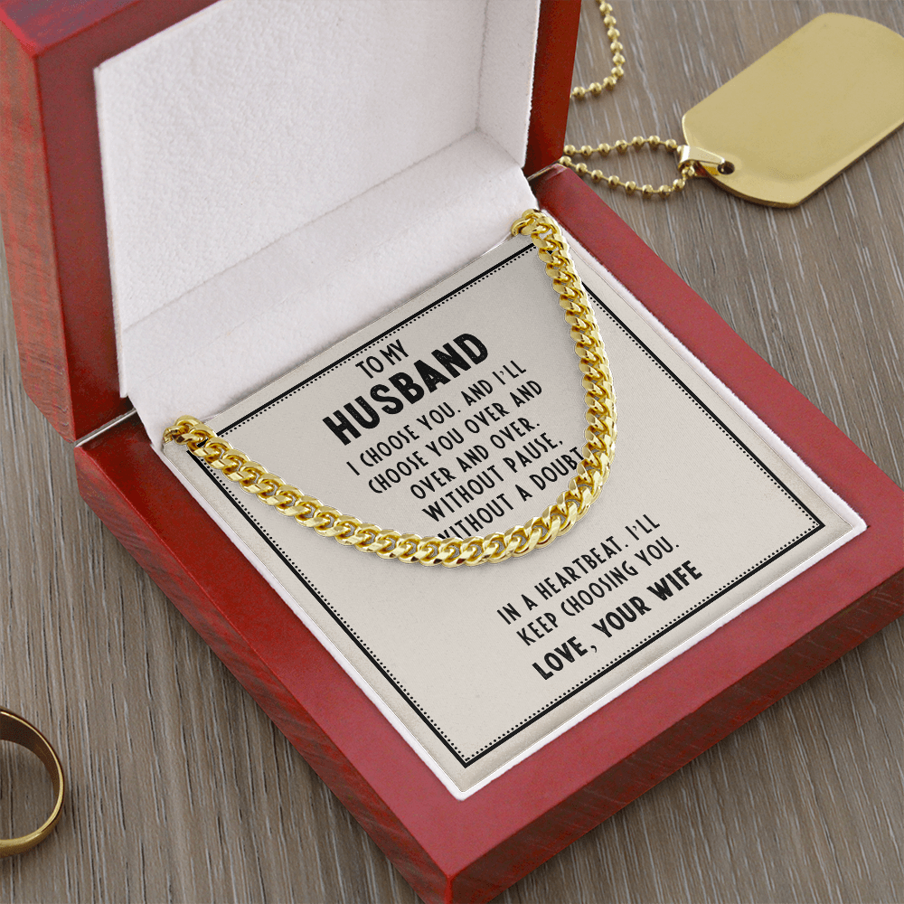 To My Husband Cuban Link Chain