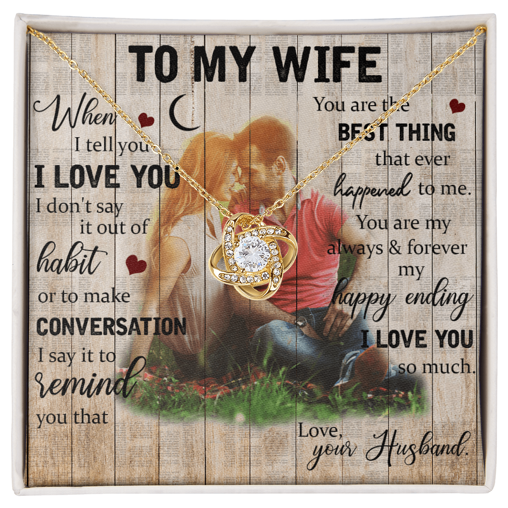 To My Wife Love Knot Necklace