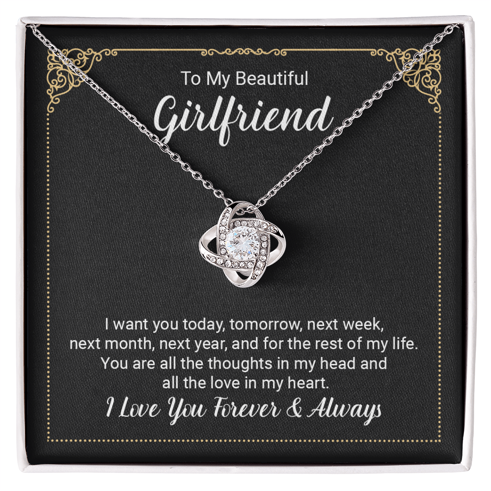 Love Knot Necklace - Yellow & White Gold Variants