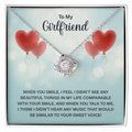 To My Girlfriend Beautiful Smile Sweet Voice Love Knot Necklace