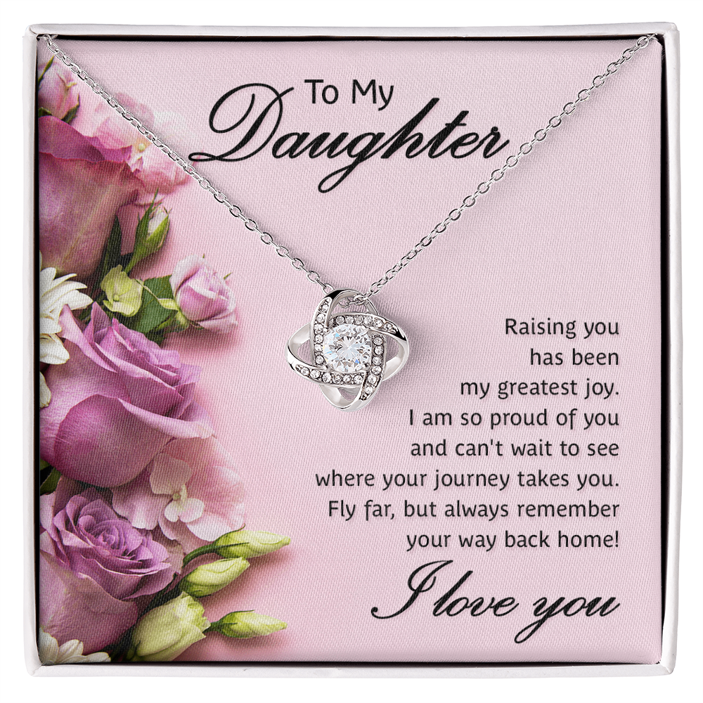 To My Daughter Raising You Has Been My Greatest Joy Love Knot Necklace