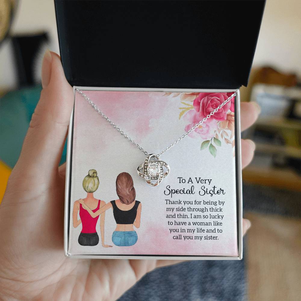 Love Knot Necklace - Yellow & White Gold Variants