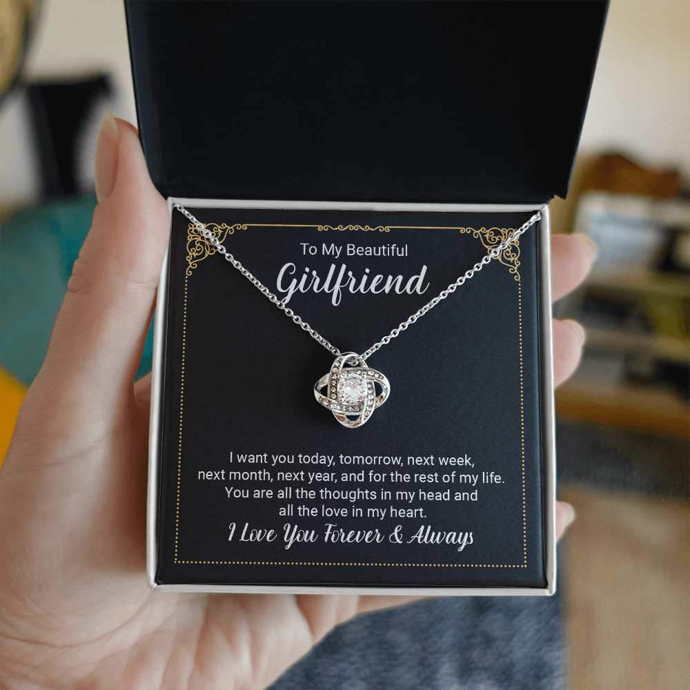 Love Knot Necklace - Yellow & White Gold Variants