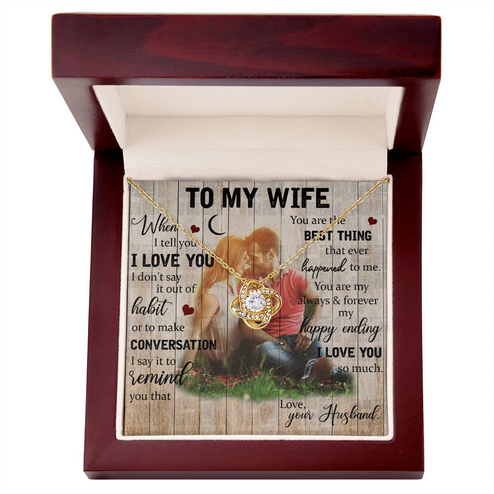 To My Wife Love Knot Necklace