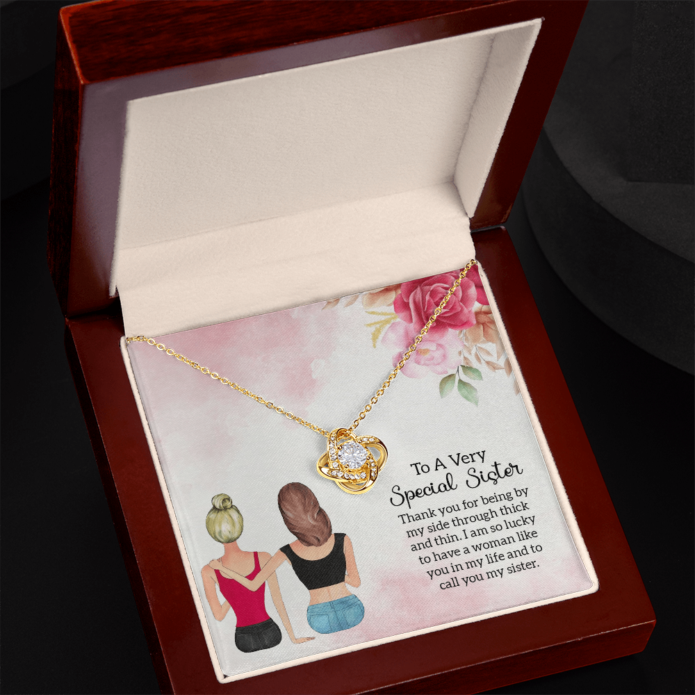 Love Knot Necklace - Yellow & White Gold Variants