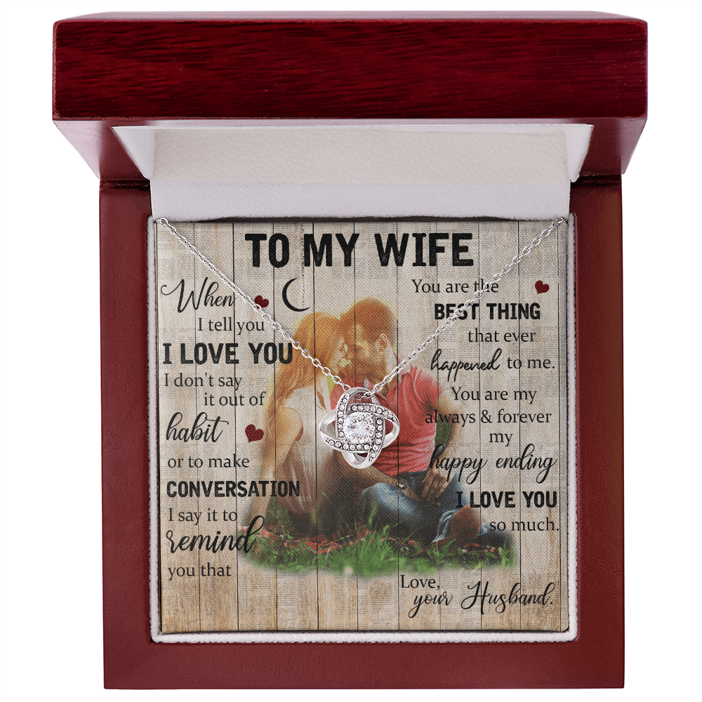 To My Wife Love Knot Necklace