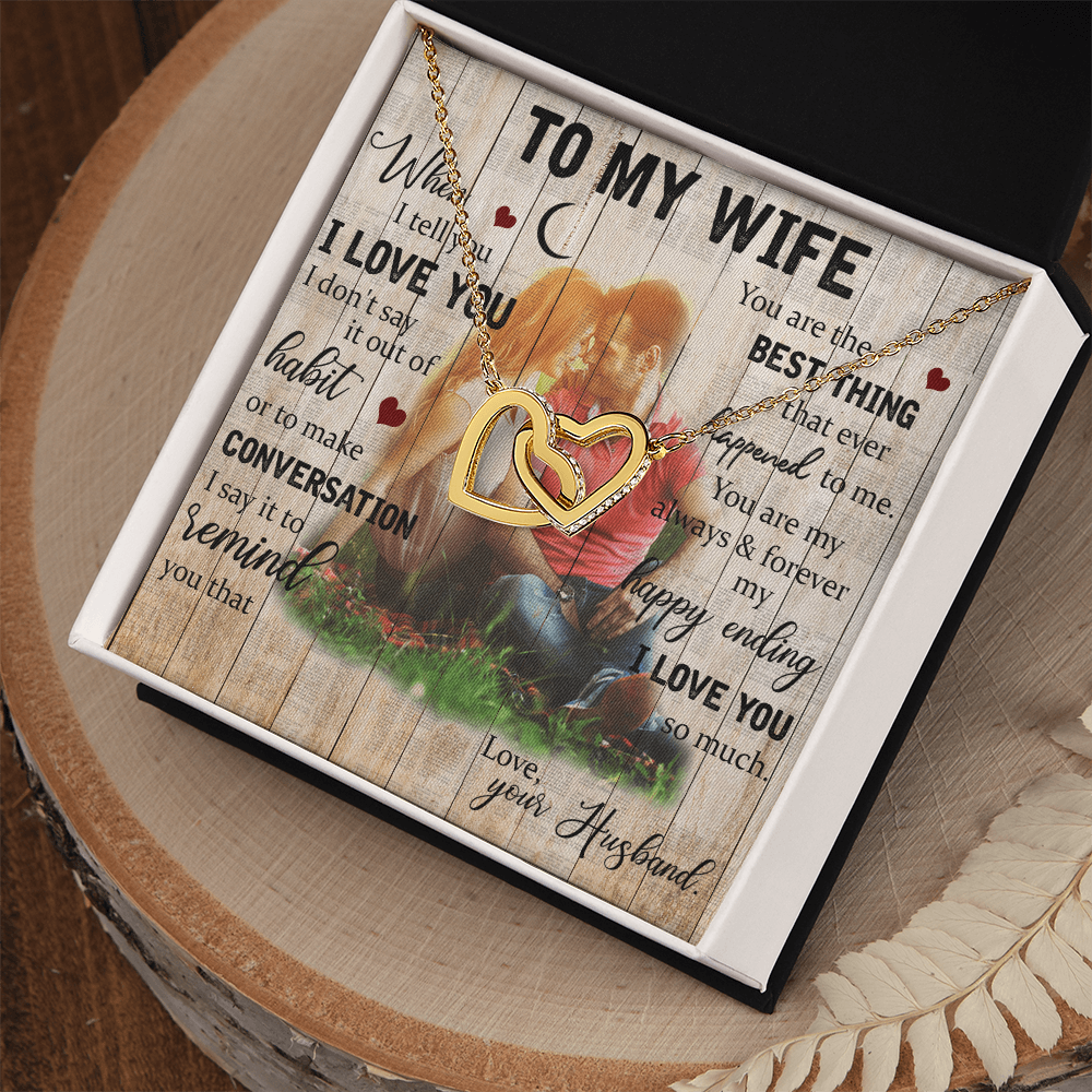 To My Wife Interlocking Hearts Necklace